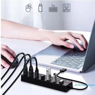HUB USB 3.0 5Gbps, 7 Ports