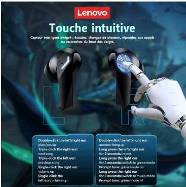Lenovo GM2 PRO MAX écouteurs sans fil Bluetooth 5.4 L