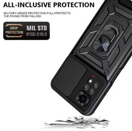 Coque Incassable coulissante pour Xiaomi Redmi Note 13,12,11 Pro,Plus,11s,12s .