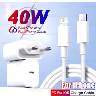 Chargeur rapide PD 40W pour iPhone 14 13 12 11 15 16 Pro Max, câble USB C pour iPhone 15 16 Plus, ligne de données de charge rapide