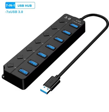 HUB USB 3.0 5Gbps, 7 Ports