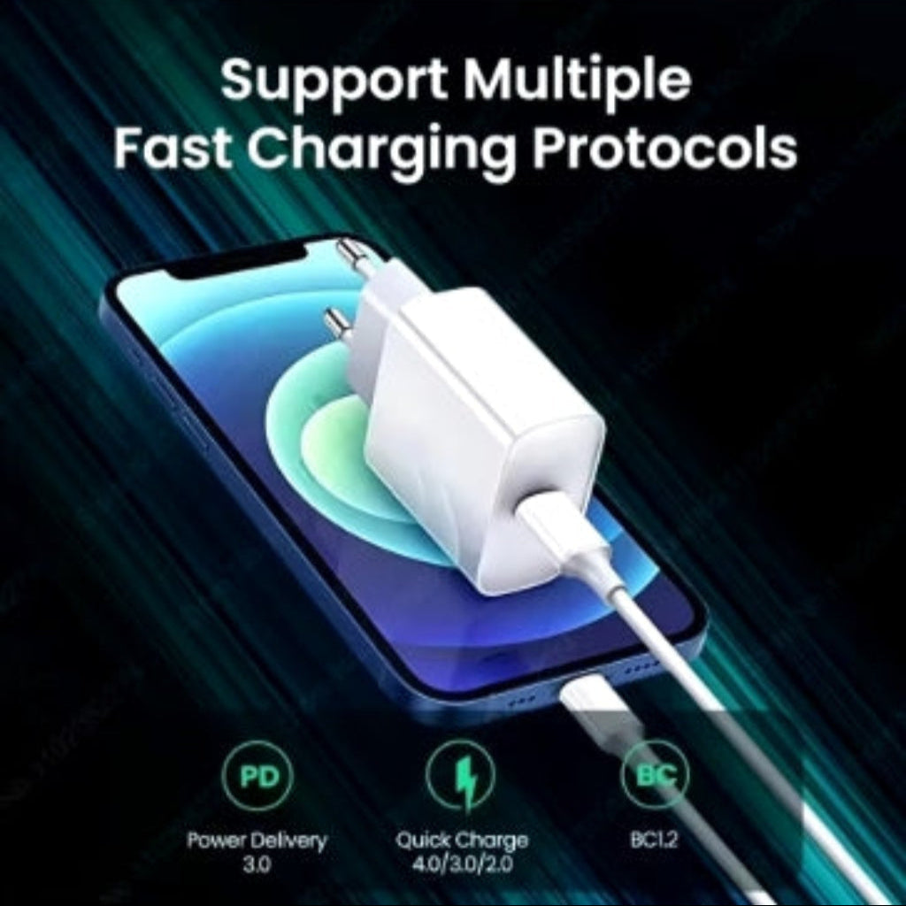 Chargeur rapide PD 40W et Cable USB C pour iPhone 8 à 14 Pro Max et Plus