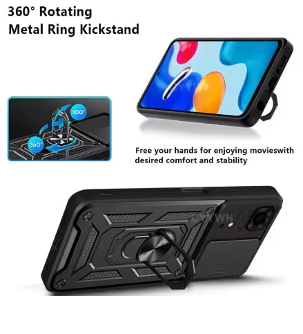 Coque Incassable coulissante pour Xiaomi Redmi Note 13,12,11 Pro,Plus,11s,12s .