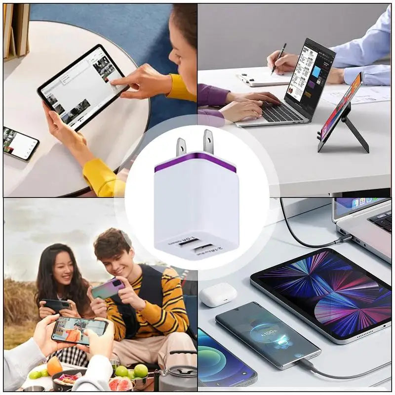 3A Duals USB Mobile Phone Fast Charging With Smart Charging Cell Phone Wall Chargers Duals Charger Block Portable For Travel