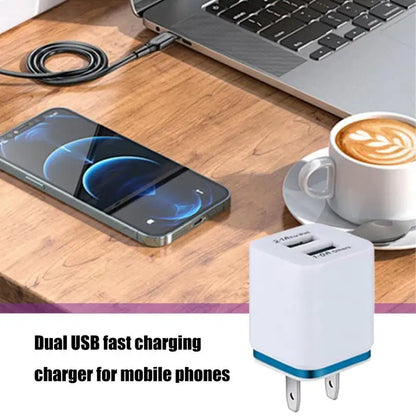 3A Duals USB Mobile Phone Fast Charging With Smart Charging Cell Phone Wall Chargers Duals Charger Block Portable For Travel