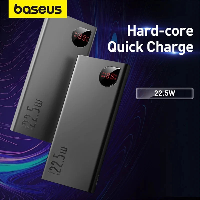 Batterie externe Baseus 10000mAh ou  20000mAh Powerbank à charge rapide 22,5W compatible tous Smartphone