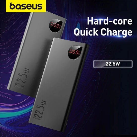 Batterie externe Baseus 10000mAh ou  20000mAh Powerbank à charge rapide 22,5W compatible tous Smartphone