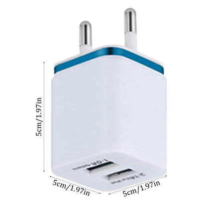 3A Duals USB Mobile Phone Fast Charging With Smart Charging Cell Phone Wall Chargers Duals Charger Block Portable For Travel