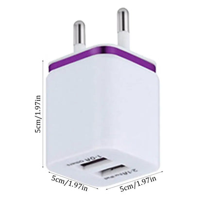 3A Duals USB Mobile Phone Fast Charging With Smart Charging Cell Phone Wall Chargers Duals Charger Block Portable For Travel