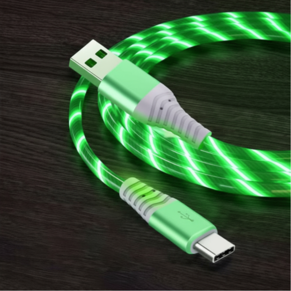 Câble USB lumineux vert optimisé