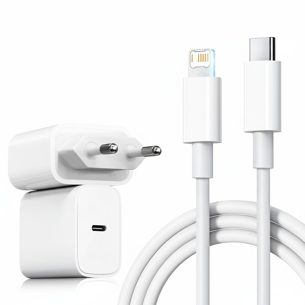 Chargeur rapide PD 40W et Cable USB C pour iPhone 8 à 14 Pro Max et Plus