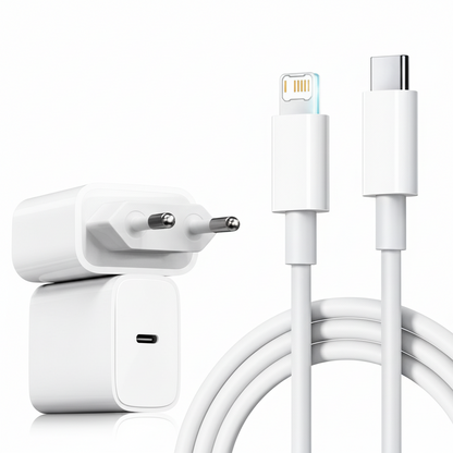Chargeur rapide PD 40W et Cable USB C pour iPhone 8 à 14 Pro Max et Plus
