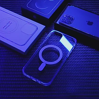 Coque magnétique transparente antichoc pour iPhone 7 à 16 Pro, Max, Plus, Mini